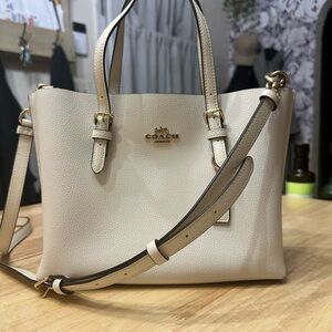 Coach Cream Leather Mollie Tote Bag 25